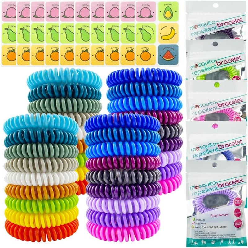BuggyBands 36 Pack Mosquito Repellent Bracelets, Individually Wrapped DEET-Free Insect & Bug Repellent Wrist Bands with 60 Pack Mosquito Patches for Kids & Adults Outdoor Camping Fishing Traveling - Image 1
